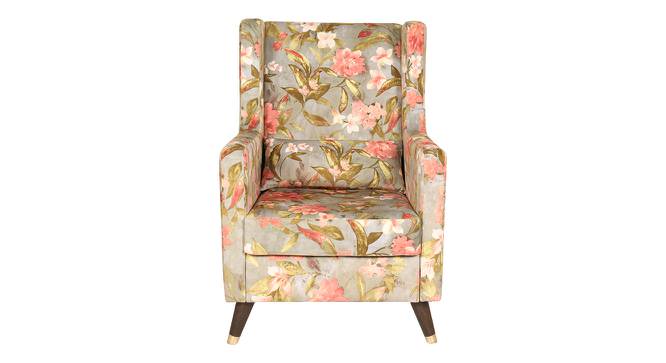 Opulence Fabric Wing Chair with Ottoman in Gold Colour (Gold) by Urban Ladder - Cross View Design 1 - 556216