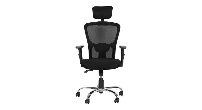 Jazz Foam Swivel Office Chair with Headrest in Black Colour (Black) by Urban Ladder - Cross View Design 1 - 556220