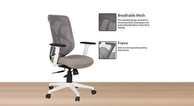Spider Foam Swivel Office Chair in White Colour (Beige) by Urban Ladder - Cross View Design 1 - 556225