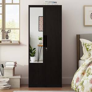 Wardrobes Design Ozone Engineered Wood 2 Door Wardrobe With Mirror in Wenge Finish