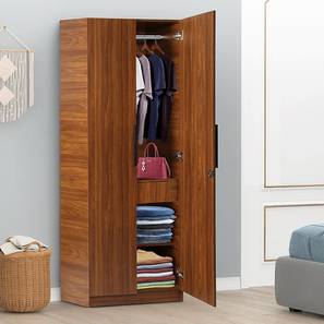 Cupboards Design Ozone Engineered Wood 2 Door Wardrobe in Teak Finish