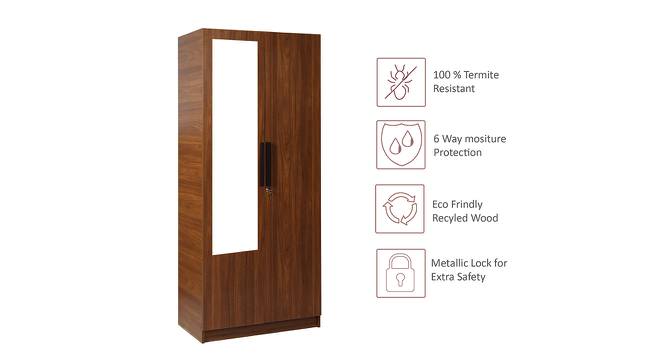 Ozone Engineered Wood 2 Door Wardrobe with Mirrorin Bali Teak Finish (Melamine Finish) by Urban Ladder - Cross View Design 1 - 556307