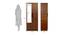 Ozone Engineered Wood 2 Door Wardrobe with Mirrorin Teak Finish (Melamine Finish) by Urban Ladder - Design 1 Dimension - 556357