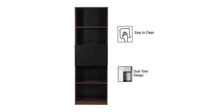 Eden Engineered Wood Bookshelf in Black & Walnut Finish (Melamine Finish) by Urban Ladder - Cross View Design 1 - 556377