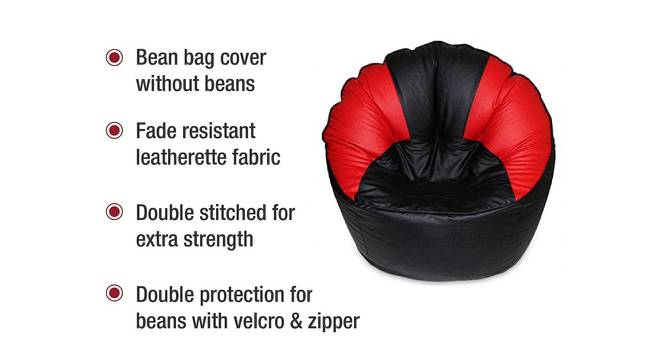 Violet Bean bag (Red & Black, XXXL Bean Bag Size, without beans Bean Bag Type) by Urban Ladder - Front View Design 1 - 556441
