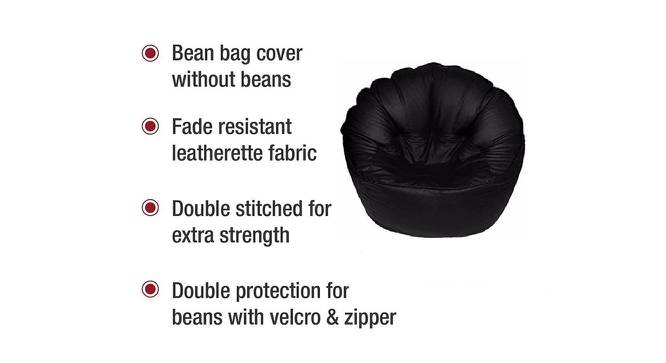 Maggie Bean bag (Black, XXXL Bean Bag Size, without beans Bean Bag Type) by Urban Ladder - Front View Design 1 - 556536