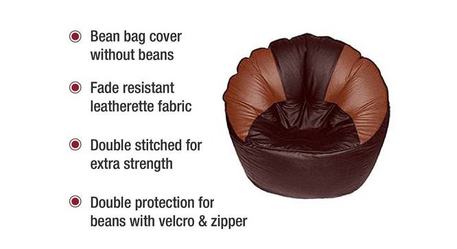 Piper Bean bag (XXXL Bean Bag Size, without beans Bean Bag Type, Brown & Tan) by Urban Ladder - Front View Design 1 - 556539