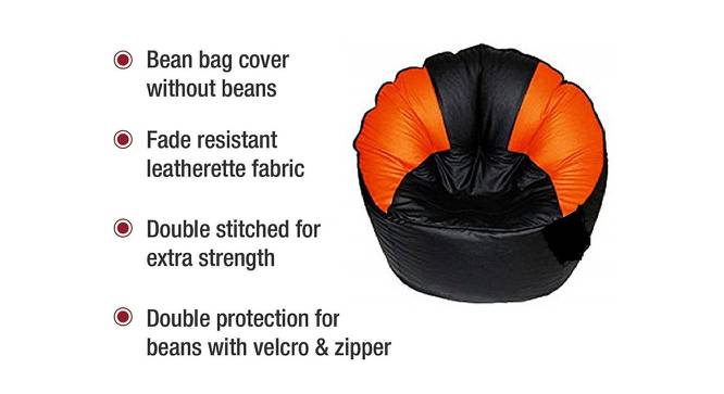 Skyler Bean bag (XXXL Bean Bag Size, Orange & Black, without beans Bean Bag Type) by Urban Ladder - Front View Design 1 - 556541