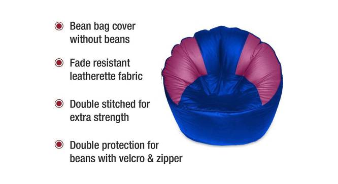 Alvin Bean bag (XXXL Bean Bag Size, without beans Bean Bag Type, Royal Blue & White) by Urban Ladder - Front View Design 1 - 556543