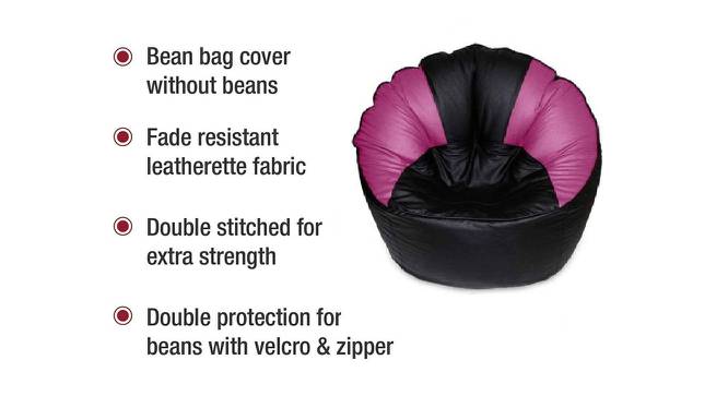 Marnie Bean bag (XXXL Bean Bag Size, without beans Bean Bag Type, Black & Pink) by Urban Ladder - Front View Design 1 - 556644