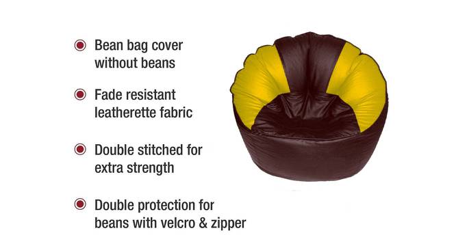 Roseanne Bean bag (XXXL Bean Bag Size, without beans Bean Bag Type, Maroon & Yellow) by Urban Ladder - Front View Design 1 - 556646