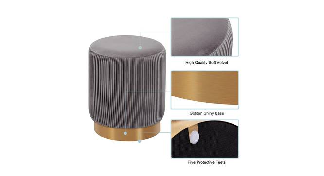Zoey OTTOMAN (Grey) by Urban Ladder - Front View Design 1 - 556840