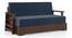 Oshiwara Sofa Cum Bed (Dark Walnut Finish, Lapis Blue) by Urban Ladder - Close View Design 1 - 