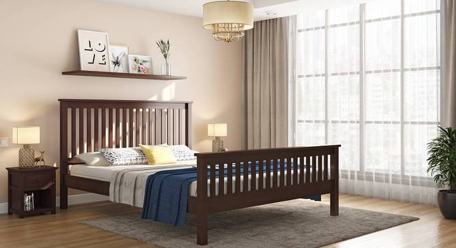 Athens Bed (Solid Wood) (Queen Bed Size, Dark Walnut Finish) by Urban Ladder - - 