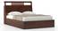 Amelia Smart Storage Bed with Headboard Storage (Solid Wood) (Queen Bed Size, Dark Walnut Finish, Box Storage Type) by Urban Ladder - - 