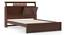 Amelia Smart Bed with Headboard Storage (Solid Wood) (Queen Bed Size, Dark Walnut Finish) by Urban Ladder - - 