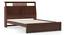 Amelia Smart Bed with Headboard Storage (Solid Wood) (Queen Bed Size, Dark Walnut Finish) by Urban Ladder - - 