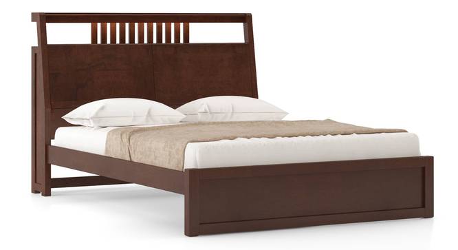 Amelia Smart Bed with Headboard Storage (Solid Wood) (Queen Bed Size, Dark Walnut Finish) by Urban Ladder - - 