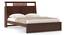 Amelia Smart Bed with Headboard Storage (Solid Wood) (Queen Bed Size, Dark Walnut Finish) by Urban Ladder - - 