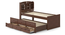 Ateneo Storage Headboard Single Bed with Trundle and Storage (Solid Wood) (Single Bed Size, Dark Walnut Finish) by Urban Ladder - - 