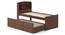 Ateneo Storage Headboard Single Bed with Trundle and Storage (Solid Wood) (Single Bed Size, Dark Walnut Finish) by Urban Ladder - - 
