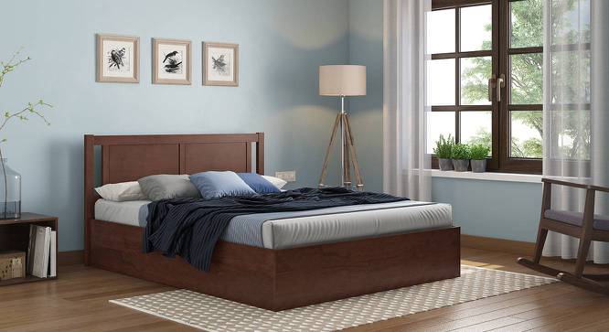 Brandenberg Storage Bed (Solid Wood) (King Bed Size, Dark Walnut Finish, Box Storage Type) by Urban Ladder - - 