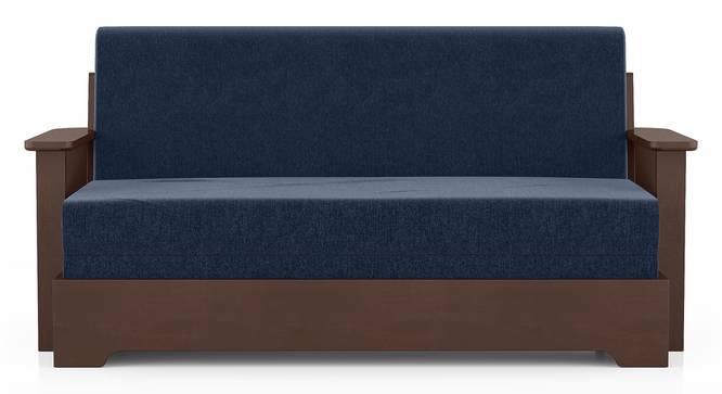 Oshiwara Compact Sofa Cum Bed (Dark Walnut Finish, Lapis Blue) by Urban Ladder - Design 3 - 