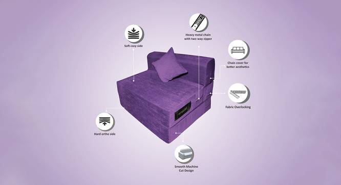 Tatum Sofa Cum Bed (Purple) by Urban Ladder - Cross View Design 1 - 557925