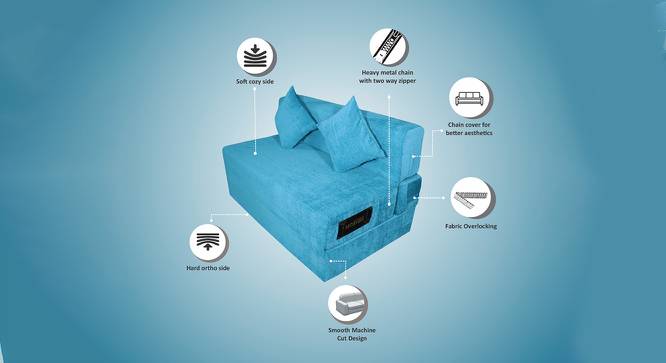 Ambrose Sofa Cum Bed (Sky Blue) by Urban Ladder - Cross View Design 1 - 558028
