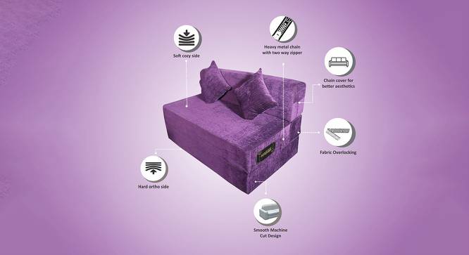 Aubrey Sofa Cum Bed (Purple) by Urban Ladder - Cross View Design 1 - 558029