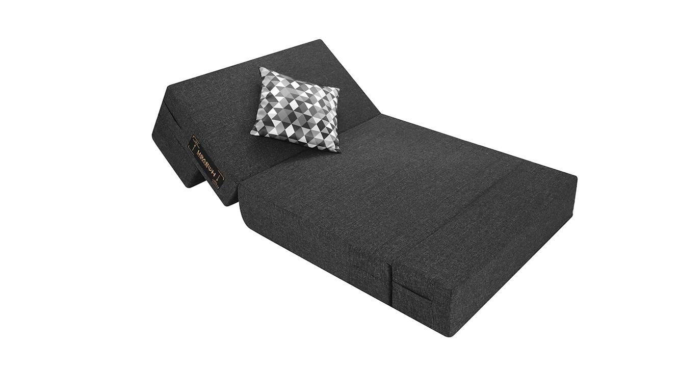 Kenzie 1 Seater Fold Out Sofa cum Bed In Grey Colour Urban Ladder