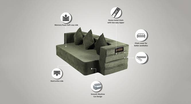Isla Sofa Cum Bed (Green) by Urban Ladder - Cross View Design 1 - 558123