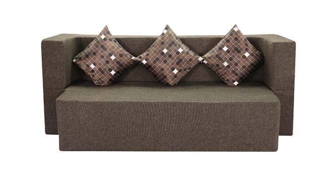 Della 3 Seater Sofa cum Bed (Brown) by Urban Ladder - Front View Design 1 - 558191