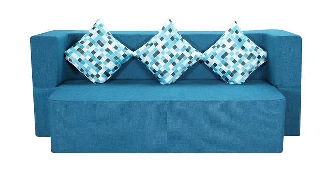 Delilah 3 Seater Sofa cum Bed (Blue) by Urban Ladder - Front View Design 1 - 558193