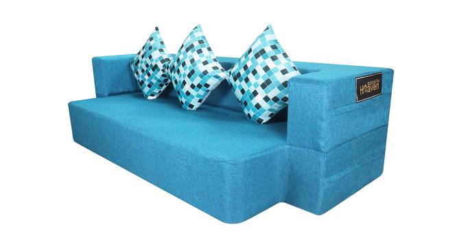 Esme 3 Seater Low Floor Sofa Cum Bed (Blue) by Urban Ladder - Cross View Design 1 - 558213