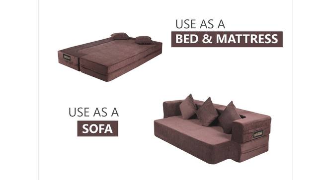 Gwendolyn Fabric Sofa Cum Bed (Brown) by Urban Ladder - Design 1 Side View - 558225