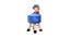 Dustin Wooden Boy Doll Kids Stool (Blue) by Urban Ladder - Cross View Design 1 - 558286