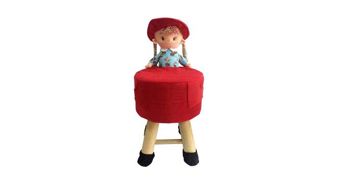 Jeff Wooden Girl Doll Kids Stool (Red) by Urban Ladder - Front View Design 1 - 558400