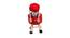 Jeff Wooden Girl Doll Kids Stool (Red) by Urban Ladder - Design 2 Side View - 558427