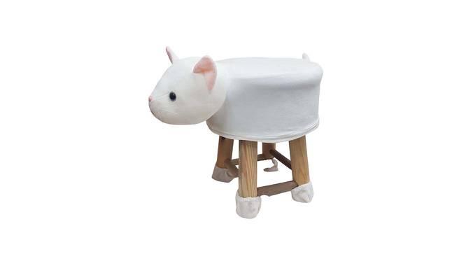 Anne Wooden Animal Stool for Kids (White) by Urban Ladder - Front View Design 1 - 558562