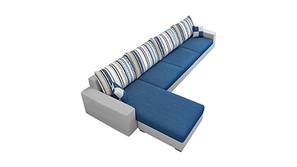Adison Sectional Fabric Sofa (Dark Blue-Light Grey)