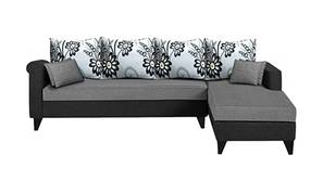 Amesty Sectional Fabric Sofa (Dark Grey-Black)