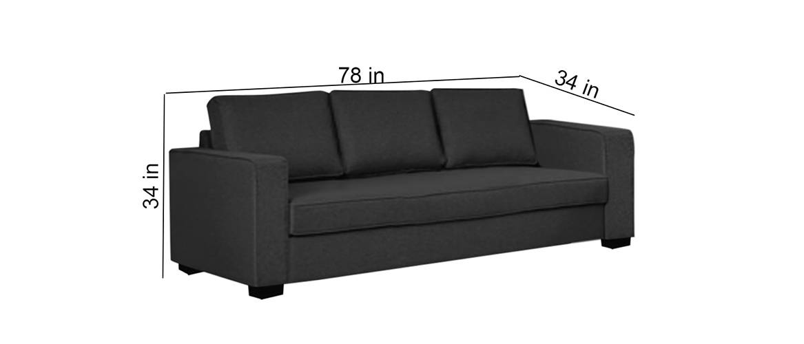 Birxton Fabric Sofa (Dark Grey) Urban Ladder