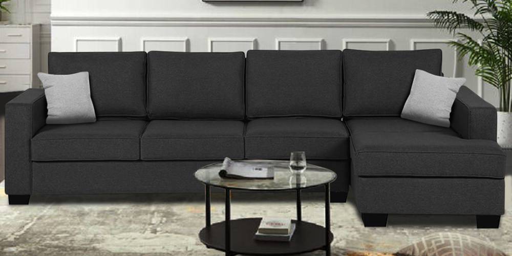 Birxton Designer Sectional Fabric Sofa (Dark Grey) by Urban Ladder - - 