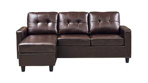 Barneys Sectional Fabric Sofa (Brown)