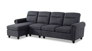 Denise Sectional Fabric Sofa (Dark Grey)