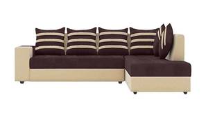 Emilon Sectional Fabric Sofa (Cream-Brown)