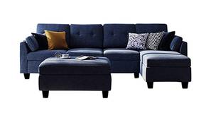 Triblen Sectional Fabric Sofa (Blue)
