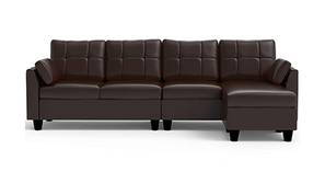 Gracious Sectional Leatherette Sofa (Brown)