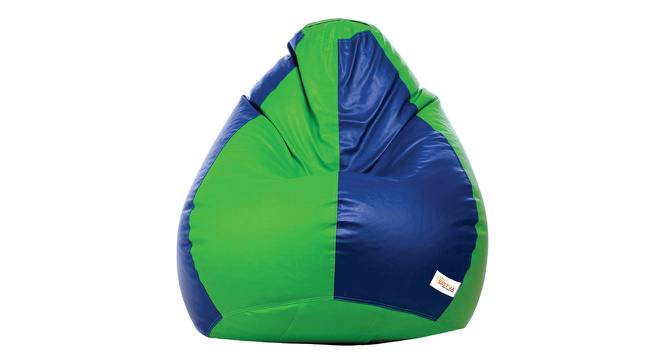 Ike Leatherette Filled Bean Bag (with beans Bean Bag Type, XXXL Bean Bag Size, Neon Green & Royal Blue) by Urban Ladder - Cross View Design 1 - 559068